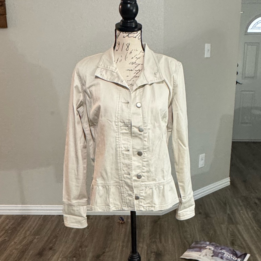Maurices Cream Button-Front Jacket - Picture 2 of 4